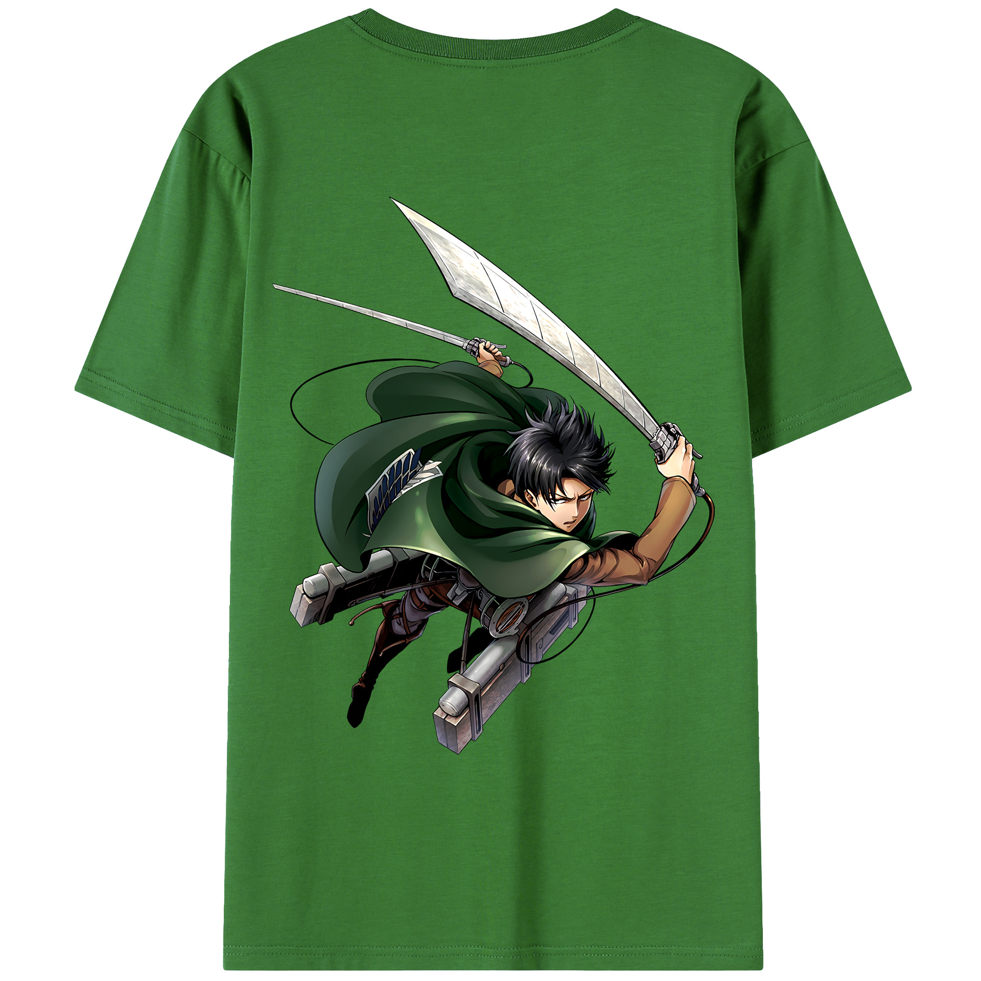 （画像用） 進撃の巨人 リヴァイ·アッカーマン Attack on Titan Levi Ackerman レディース半袖Tシャツ(バックプリント)